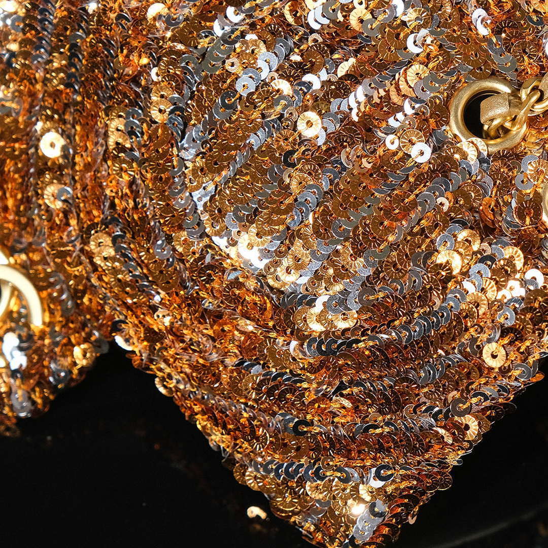 Chanel  A09888 Evening sequin mini limited edition gold bronze AS4561 - Default Title - View 7