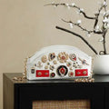 Chanel A1097 Felt hat-shaped badge pearl chain bag White