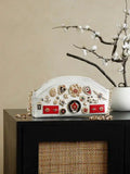 Chanel A1097 Felt hat-shaped badge pearl chain bag White