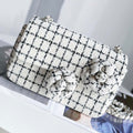 Chanel A1116 Mini Flap Classic Handbag Tweed & Silver-Tone Metal White - Default Title - View 1