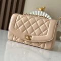Chanel A2221 Chanel Apricot Lambskin Medium Diana Shoulder Bag 181716