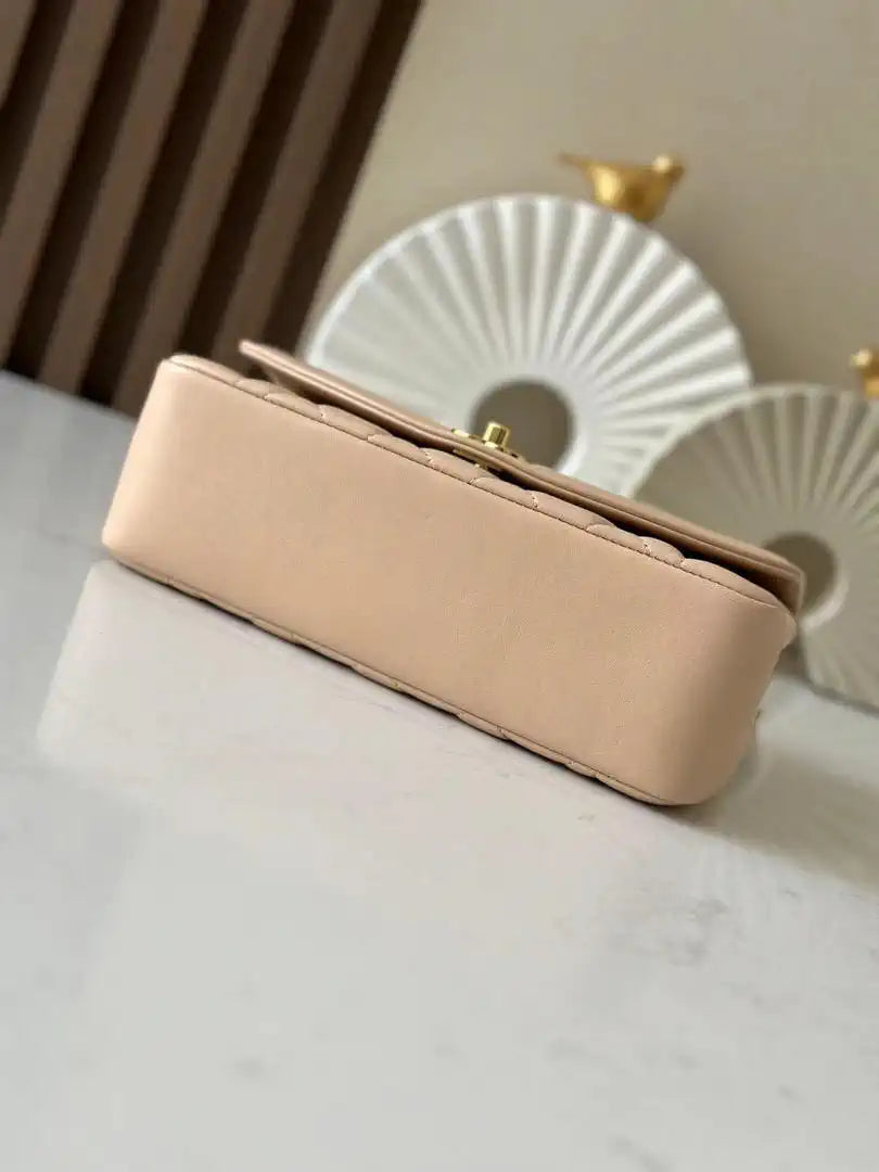 Chanel A2221 Chanel Apricot Lambskin Medium Diana Shoulder Bag 181716