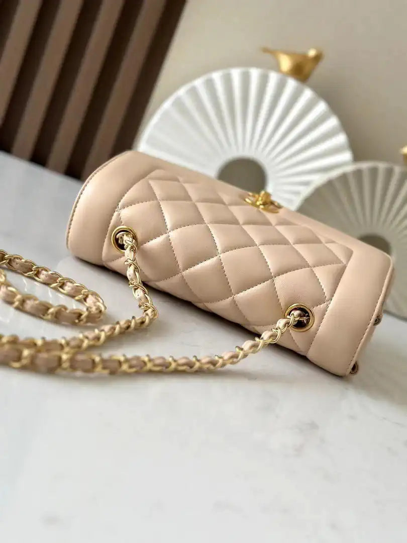 Chanel A2221 Chanel Apricot Lambskin Medium Diana Shoulder Bag 181716