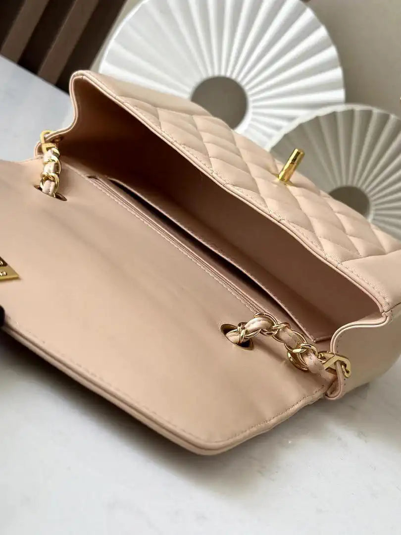 Chanel A2221 Chanel Apricot Lambskin Medium Diana Shoulder Bag 181716