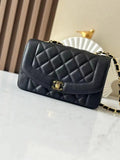 Chanel A2221 Chanel Black Calfskin Medium Diana Shoulder Bag 181716
