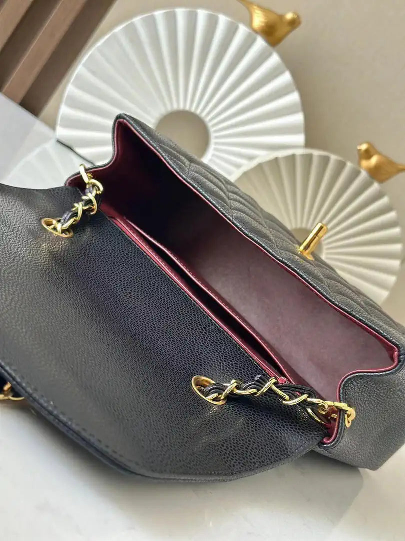 Chanel A2221 Chanel Black Calfskin Medium Diana Shoulder Bag 181716