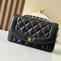 Chanel A2221 Black Lambskin Medium Diana Shoulder Bag 181716