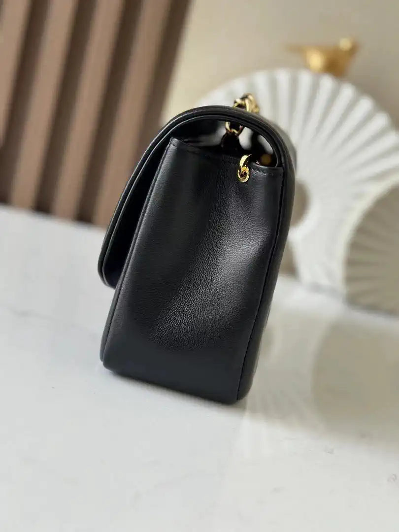 Chanel A2221 Black Lambskin Medium Diana Shoulder Bag 181716