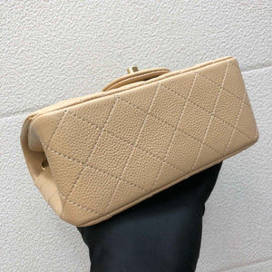 Chanel A35200 Mini Flap Bag 17cm Grained Calfskin Apricot Gold - Default Title - View 4