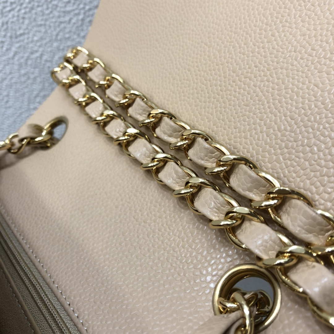Chanel A35200 Mini Flap Bag 17cm Grained Calfskin Apricot Gold - Default Title - View 7