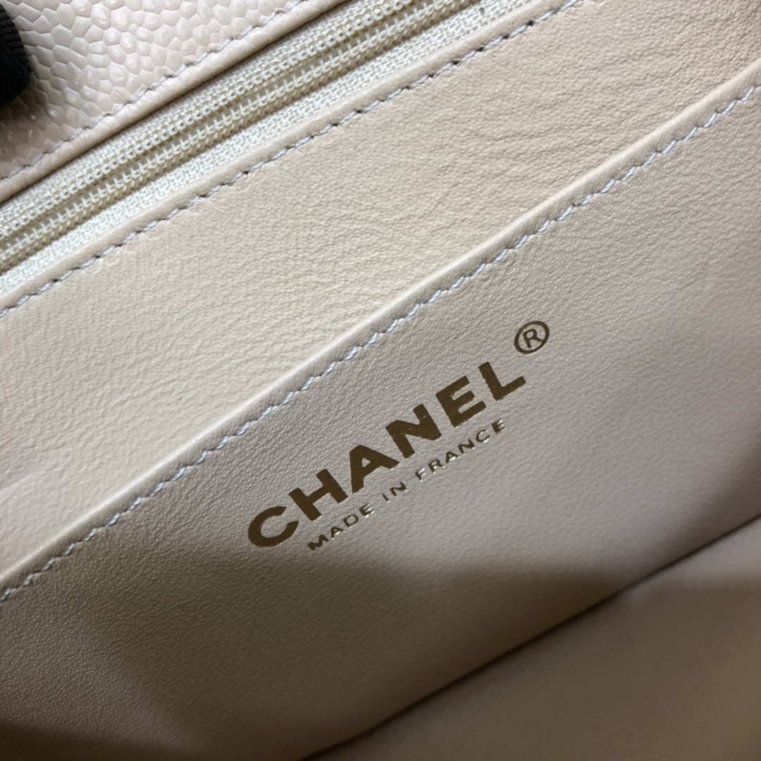 Chanel A35200 Mini Flap Bag 17cm Grained Calfskin Apricot Gold - Default Title - View 9