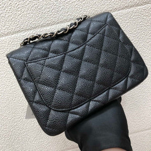 Chanel A35200 Mini Flap Bag 17cm Grained Calfskin Black Silver - Default Title - View 4