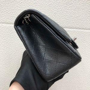 Chanel A35200 Mini Flap Bag 17cm Grained Calfskin Black Silver - Default Title - View 5