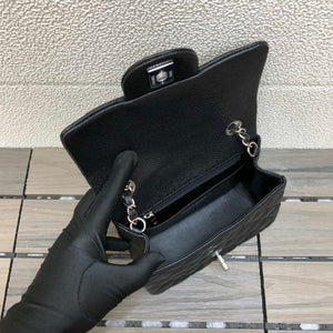 Chanel A35200 Mini Flap Bag 17cm Grained Calfskin Black Silver - Default Title - View 8