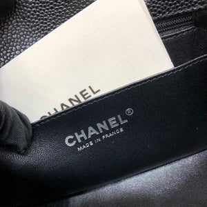 Chanel A35200 Mini Flap Bag 17cm Grained Calfskin Black Silver - Default Title - View 9
