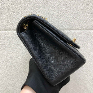 Chanel A35200 Mini Flap Bag 17cm Grained Calfskin Black Gold - Default Title - View 3