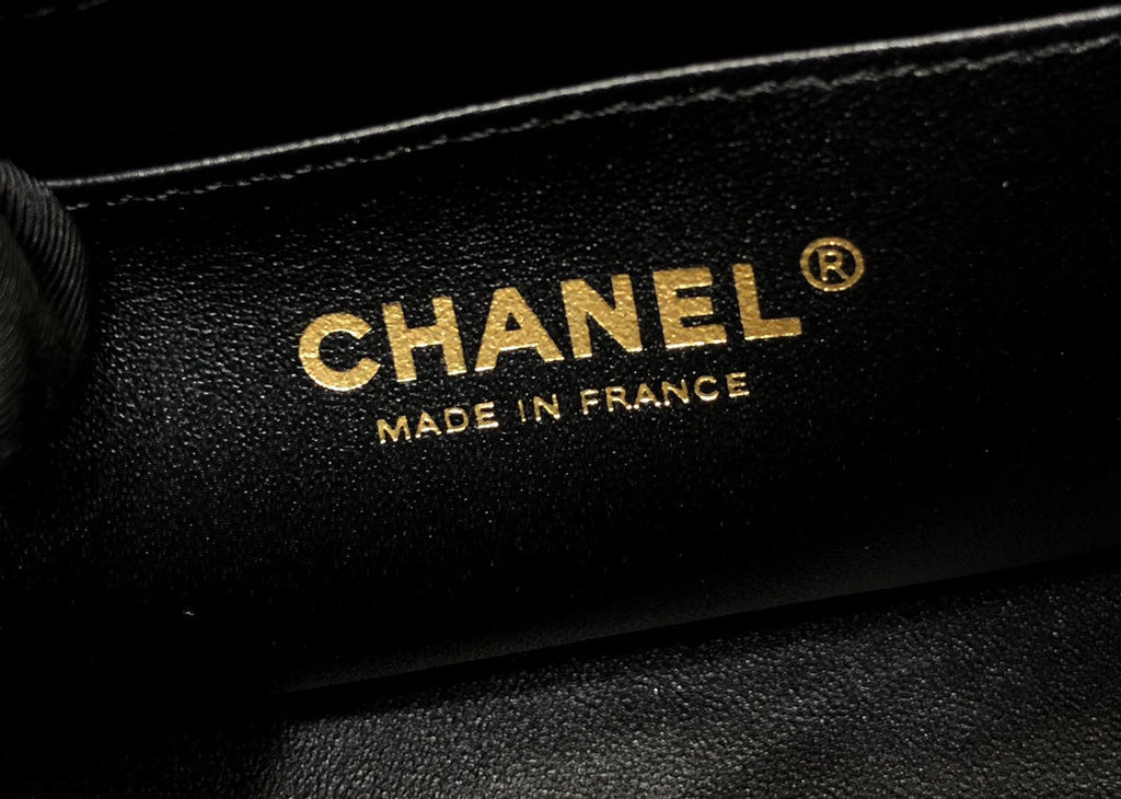 Chanel A35200 Mini Flap Bag 17cm Grained Calfskin Black Gold