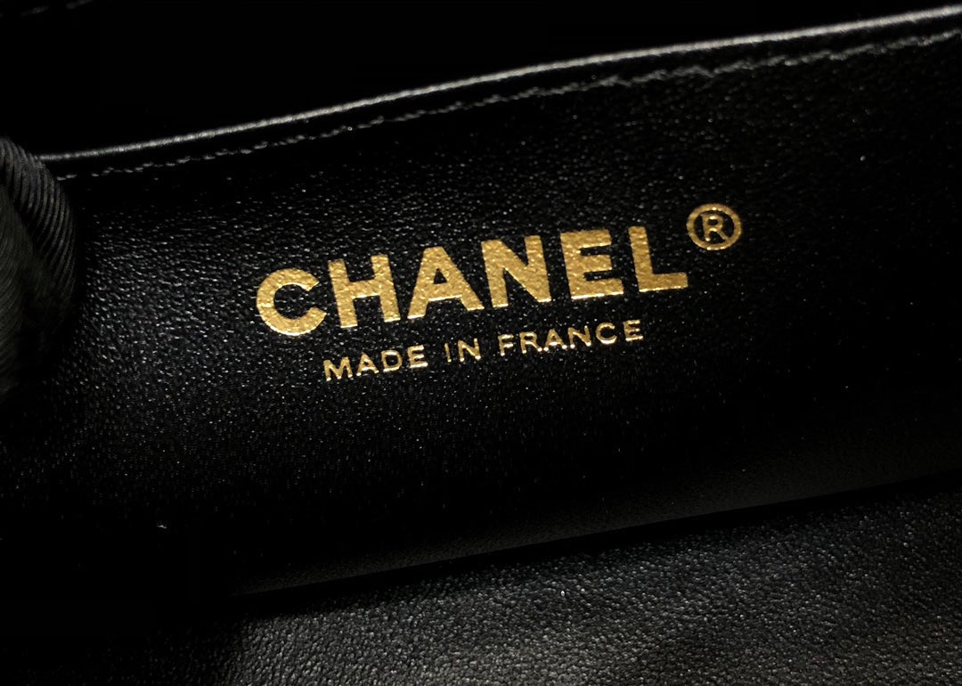 Chanel A35200 Mini Flap Bag 17cm Grained Calfskin Black Gold - Default Title - View 9