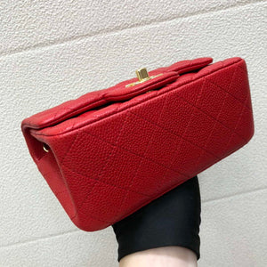 Chanel A35200 Mini Flap Bag 17cm Grained Calfskin Red Gold - Default Title - View 5