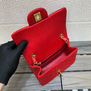 Chanel A35200 Mini Flap Bag 17cm Grained Calfskin Red Gold - Default Title - View 8