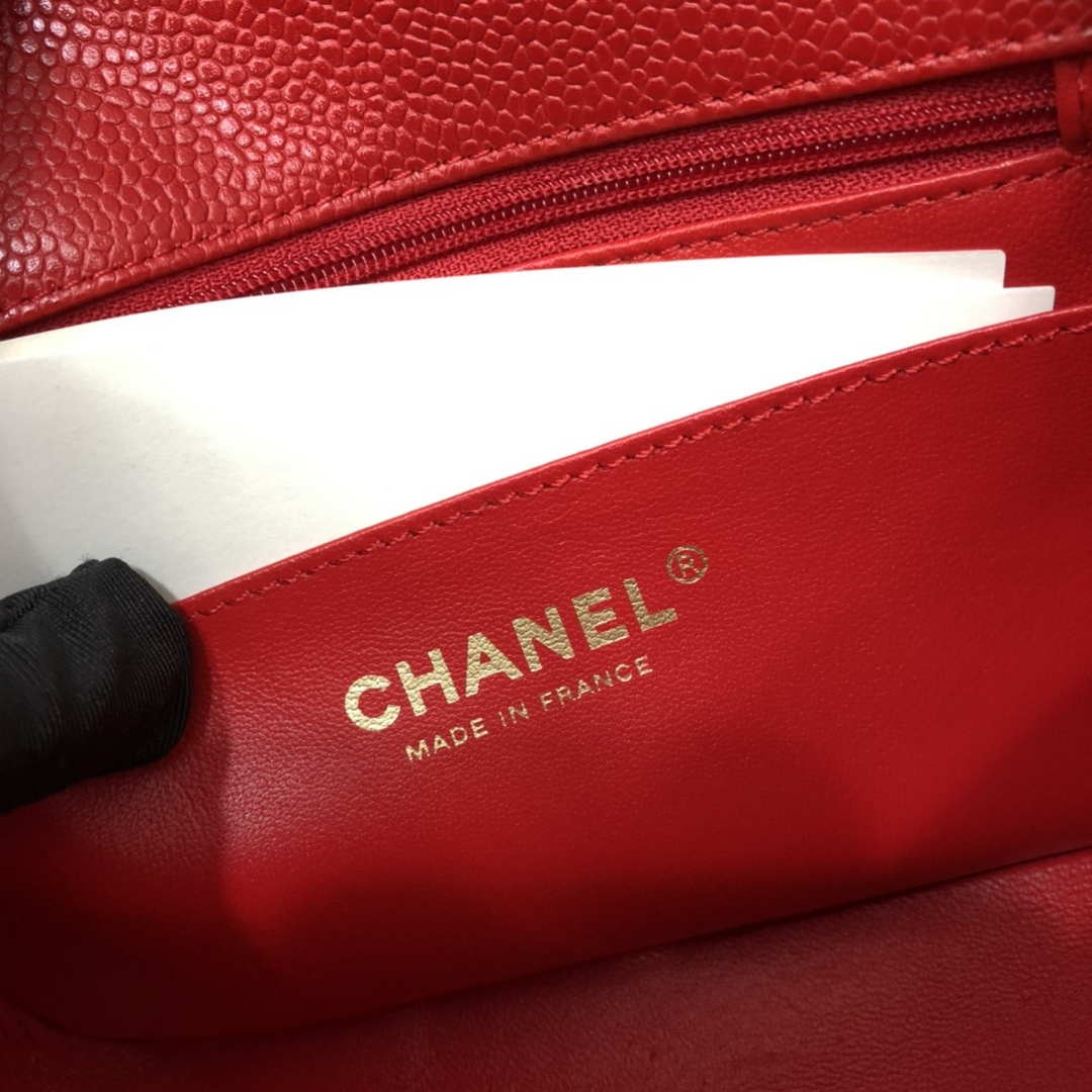 Chanel A35200 Mini Flap Bag 17cm Grained Calfskin Red Gold - Default Title - View 9