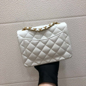 Chanel A35200 Mini Flap Bag 17cm Grained Calfskin Whiet Gold - Default Title - View 2