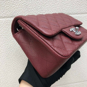 Chanel A35200 Mini Flap Bag 17cm Grained Calfskin Wine Red Silver - Default Title - View 4