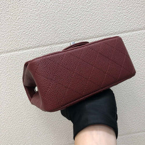 Chanel A35200 Mini Flap Bag 17cm Grained Calfskin Wine Red Silver - Default Title - View 5