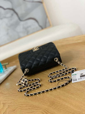 Chanel A35200 Mini Flap Bag 18cm Lambskin Black 1115 With Ball - Default Title - View 5