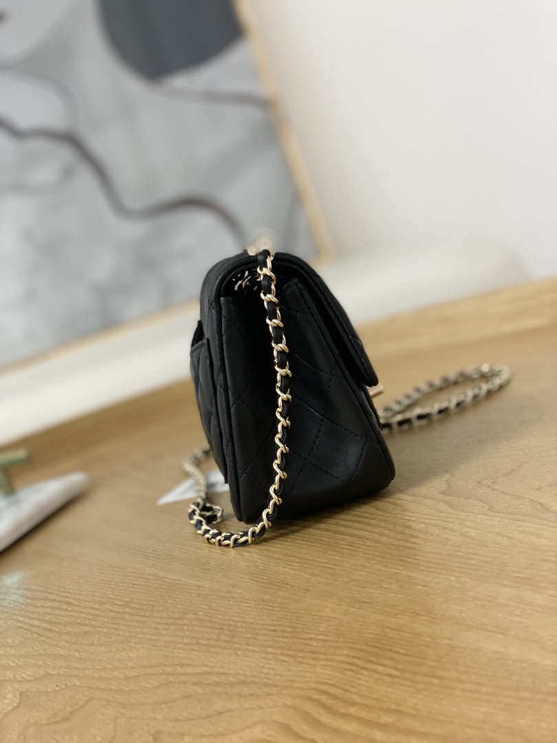 Chanel A35200 Mini Flap Bag 18cm Lambskin Black 1115 With Ball
