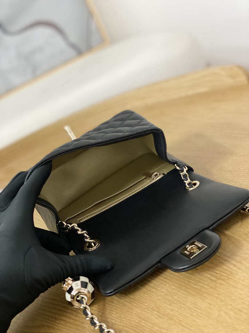 Chanel A35200 Mini Flap Bag 18cm Lambskin Black 1115 With Ball - Default Title - View 8