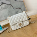 Chanel A35200 Mini Flap Bag 18cm Lambskin White 1115 With Ball - Default Title - View 1