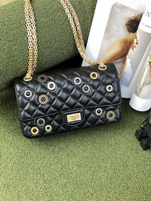 Chanel A37586 2.55 Handbag Calfskin Strass Glass Pearls Gold - Default Title - View 1