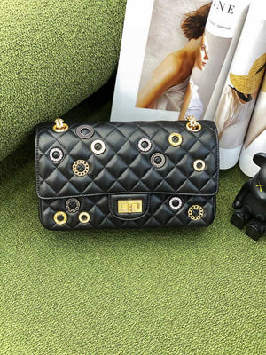 Chanel A37586 2.55 Handbag Calfskin Strass Glass Pearls Gold - Default Title - View 4
