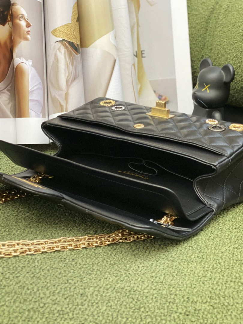 Chanel A37586 2.55 Handbag Calfskin Strass Glass Pearls Gold - Default Title - View 9