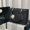 Chanel A50995 Matelasse GST Chain Tote bag caviar Calfskin leather Black Silver - Default Title - View 1