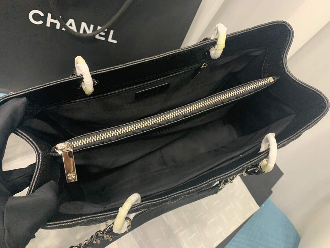 Chanel A50995 Matelasse GST Chain Tote bag caviar Calfskin leather Black Silver - Default Title - View 7