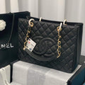 Chanel A50995 Matelasse GST Chain Tote bag caviar Calfskin leather Black Gold - Default Title - View 1