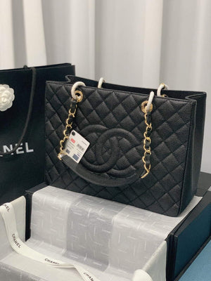 Chanel A50995 Matelasse GST Chain Tote bag caviar Calfskin leather Black Gold - Default Title - View 1