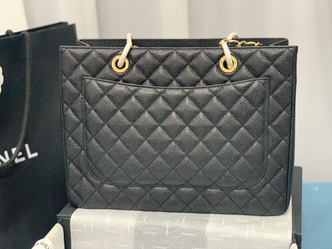 Chanel A50995 Matelasse GST Chain Tote bag caviar Calfskin leather Black Gold - Default Title - View 4
