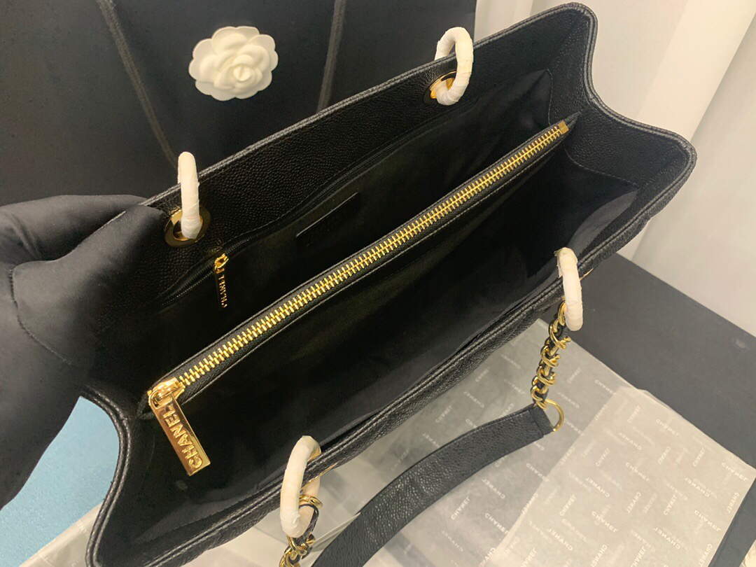 Chanel A50995 Matelasse GST Chain Tote bag caviar Calfskin leather Black Gold - Default Title - View 7