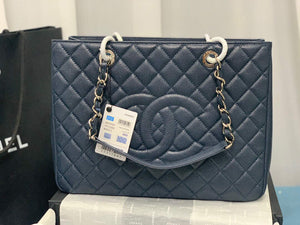 Chanel A50995 Matelasse GST Chain Tote bag caviar Calfskin leather Navy Blue Silver - Default Title - View 2