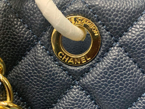 Chanel A50995 Matelasse GST Chain Tote bag caviar Calfskin leather Navy Blue Gold - Default Title - View 3