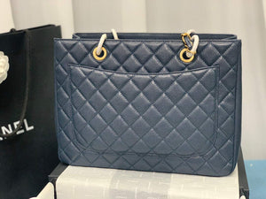 Chanel A50995 Matelasse GST Chain Tote bag caviar Calfskin leather Navy Blue Gold - Default Title - View 4