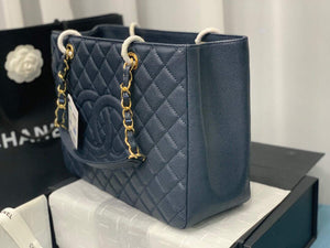 Chanel A50995 Matelasse GST Chain Tote bag caviar Calfskin leather Navy Blue Gold - Default Title - View 5