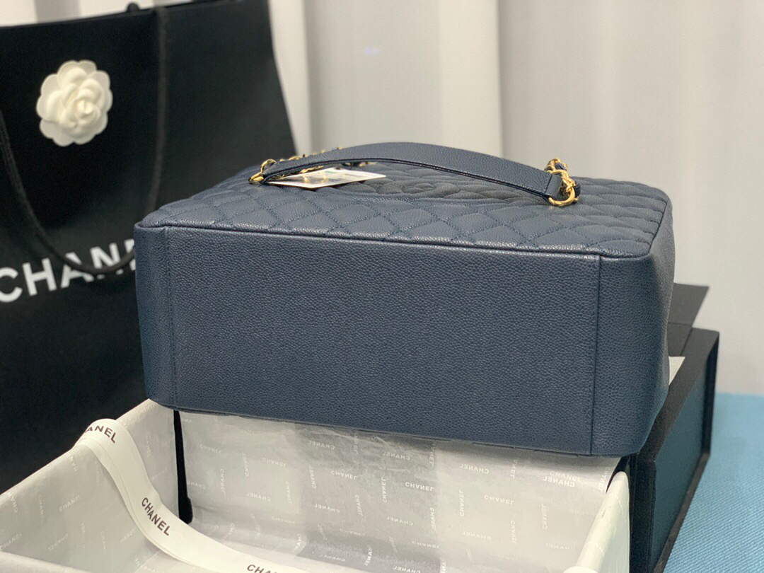 Chanel A50995 Matelasse GST Chain Tote bag caviar Calfskin leather Navy Blue Gold - Default Title - View 6