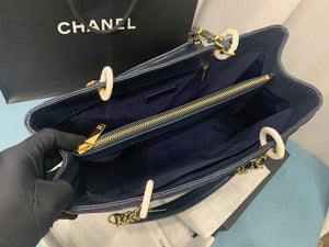 Chanel A50995 Matelasse GST Chain Tote bag caviar Calfskin leather Navy Blue Gold - Default Title - View 7