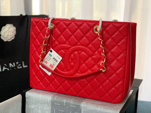 Chanel A50995 Matelasse GST Chain Tote bag caviar Calfskin leather Red Gold - Default Title - View 2