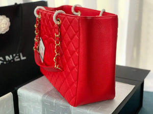 Chanel A50995 Matelasse GST Chain Tote bag caviar Calfskin leather Red Gold - Default Title - View 5