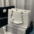 Chanel A50995 Matelasse GST Chain Tote bag caviar Calfskin leather White Silver - Default Title - View 1